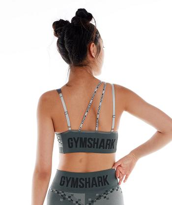 Gymshark Wtflex Cyborg Seamless Ženske Sportski Grudnjak Sive Crne Svijetlo Sive | HR 3362CTV